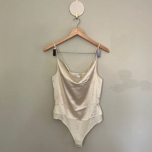 NWT cream colored silky bodysuit